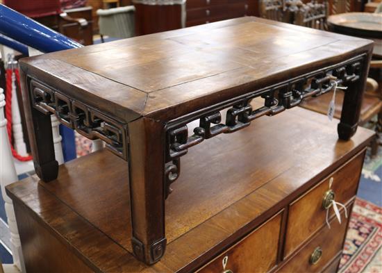 A Chinese rosewood Kang table W.77cm